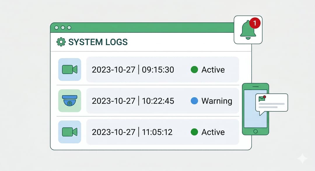 Visionify dashboard showing hard-stop event log with video snapshot, timestamp, and alert notification