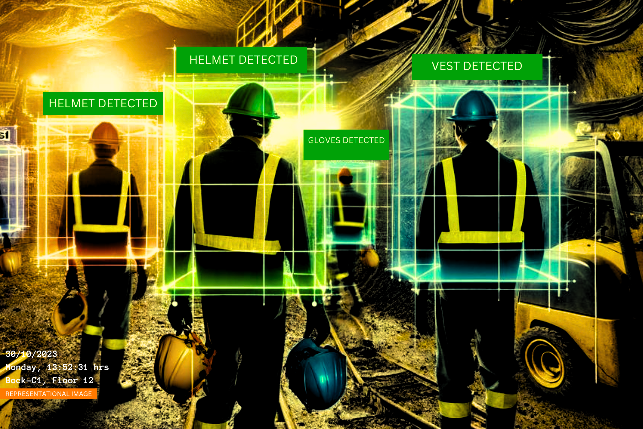 Vision AI monitoring PPE compliance