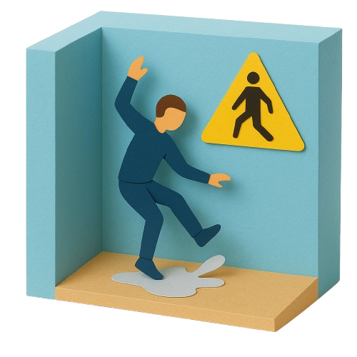 Slip and fall hazard sign