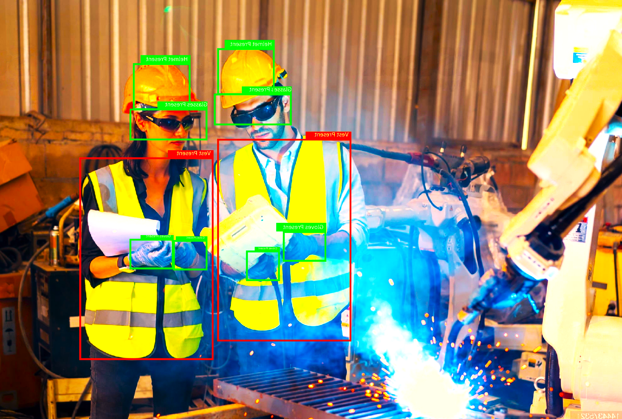 Vision AI monitoring PPE compliance