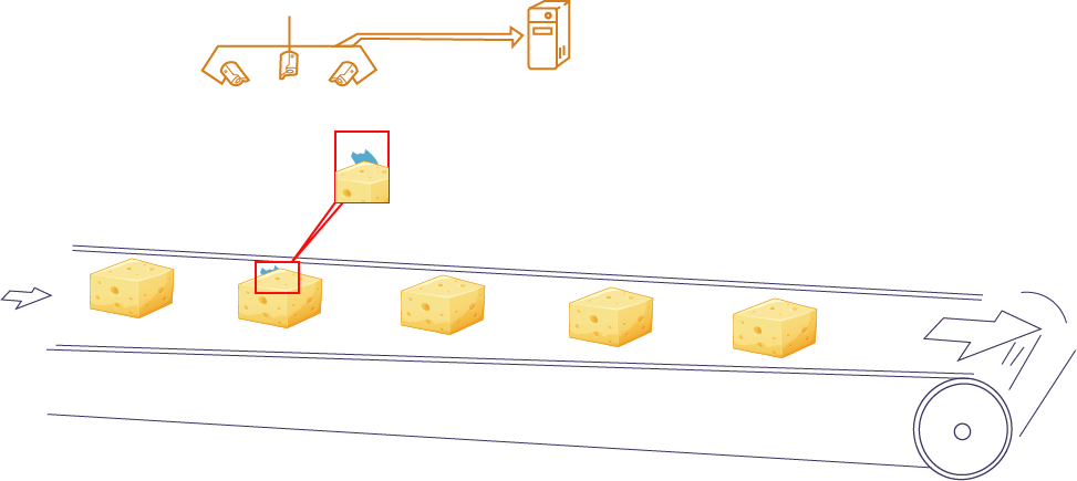 foreign body detection in cheese